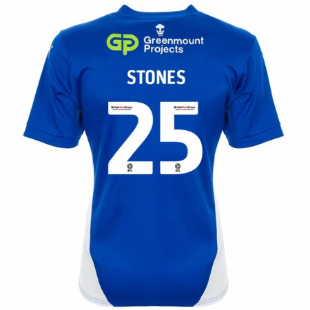 Kandiny Kinder Josh Stones #25 Blau Weiß Heimtrikot Trikot 2024/25 T-Shirt