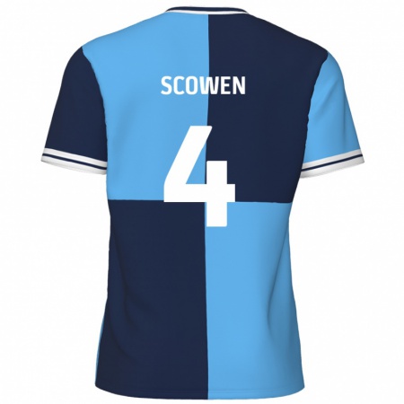 Kandiny Kinder Josh Scowen #4 Himmelblau Dunkelblau Heimtrikot Trikot 2024/25 T-Shirt