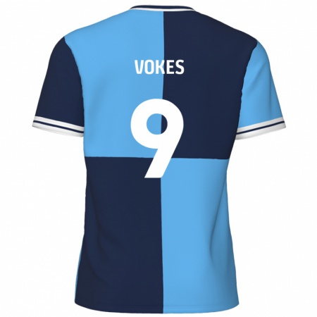 Kandiny Kinder Sam Vokes #9 Himmelblau Dunkelblau Heimtrikot Trikot 2024/25 T-Shirt