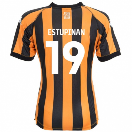 Kandiny Kinder Óscar Estupiñán #19 Schwarz Bernstein Heimtrikot Trikot 2024/25 T-Shirt