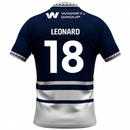 Kandiny Kinder Ryan Leonard #18 Marineblau Weiß Heimtrikot Trikot 2024/25 T-Shirt