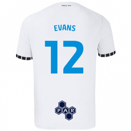 Kandiny Kinder Ched Evans #12 Weiß Heimtrikot Trikot 2024/25 T-Shirt