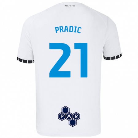 Kandiny Kinder James Pradic #21 Weiß Heimtrikot Trikot 2024/25 T-Shirt