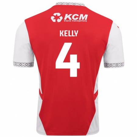 Kandiny Kinder Liam Kelly #4 Rot Weiß Heimtrikot Trikot 2024/25 T-Shirt