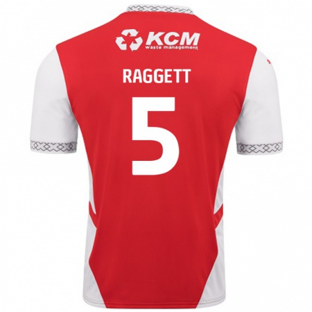 Kandiny Kinder Sean Raggett #5 Rot Weiß Heimtrikot Trikot 2024/25 T-Shirt