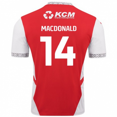 Kandiny Kinder Alex Macdonald #14 Rot Weiß Heimtrikot Trikot 2024/25 T-Shirt