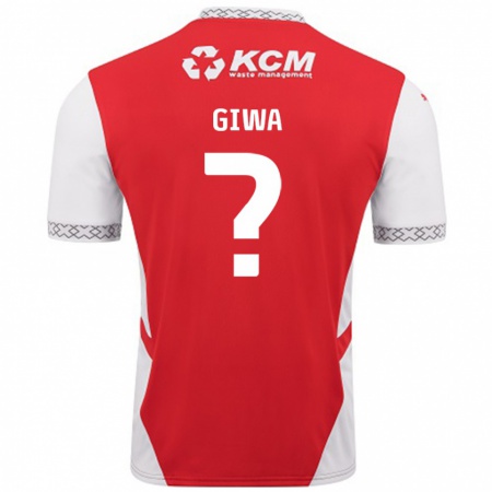 Kandiny Kinder George Giwa #0 Rot Weiß Heimtrikot Trikot 2024/25 T-Shirt