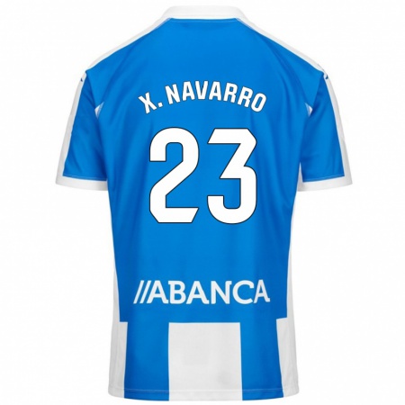 Kandiny Kinder Ximo Navarro #23 Blau Weiß Heimtrikot Trikot 2024/25 T-Shirt