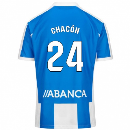 Kandiny Kinder Luis Chacón #24 Blau Weiß Heimtrikot Trikot 2024/25 T-Shirt