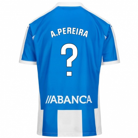 Kandiny Kinder Alejandro Pereira #0 Blau Weiß Heimtrikot Trikot 2024/25 T-Shirt