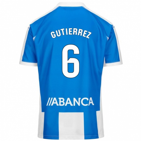 Kandiny Kinder Paula Gutiérrez #6 Blau Weiß Heimtrikot Trikot 2024/25 T-Shirt