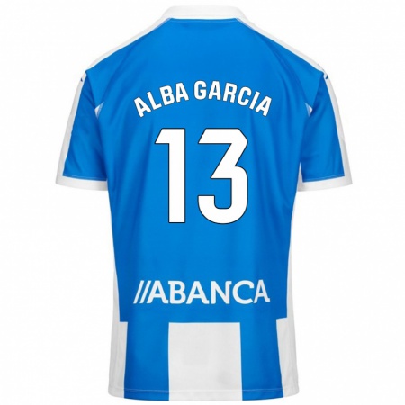 Kandiny Kinder Lucía Alba García #13 Blau Weiß Heimtrikot Trikot 2024/25 T-Shirt