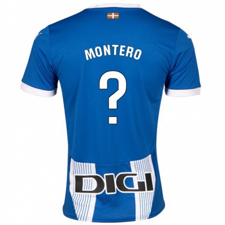 Kandiny Kinder Rubén Montero #0 Blau Heimtrikot Trikot 2024/25 T-Shirt