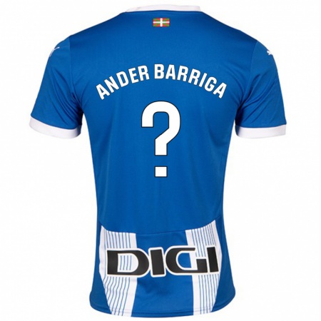 Kandiny Kinder Jon Ander Barriga #0 Blau Heimtrikot Trikot 2024/25 T-Shirt