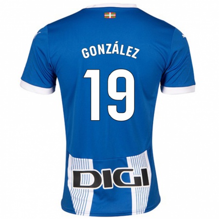 Kandiny Kinder Aimar González #19 Blau Heimtrikot Trikot 2024/25 T-Shirt