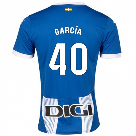 Kandiny Kinder Álvaro García #40 Blau Heimtrikot Trikot 2024/25 T-Shirt