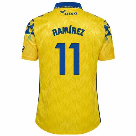 Kandiny Kinder Benito Ramírez #11 Gelb Blau Heimtrikot Trikot 2024/25 T-Shirt