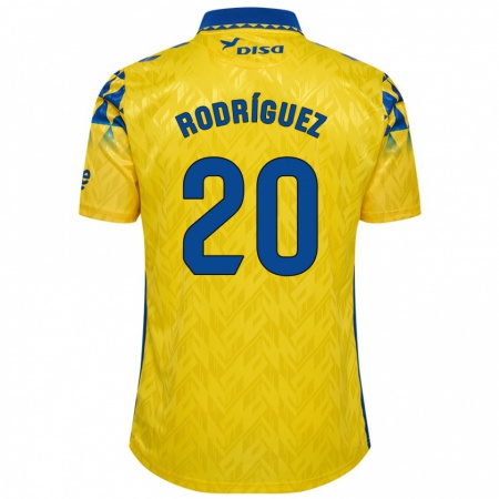 Kandiny Kinder Kirian Rodríguez #20 Gelb Blau Heimtrikot Trikot 2024/25 T-Shirt