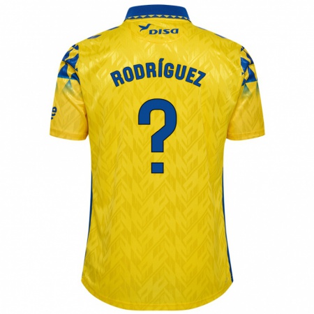 Kandiny Kinder David Rodríguez #0 Gelb Blau Heimtrikot Trikot 2024/25 T-Shirt