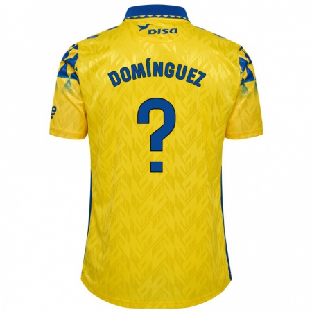 Kandiny Kinder Carlos Domínguez #0 Gelb Blau Heimtrikot Trikot 2024/25 T-Shirt