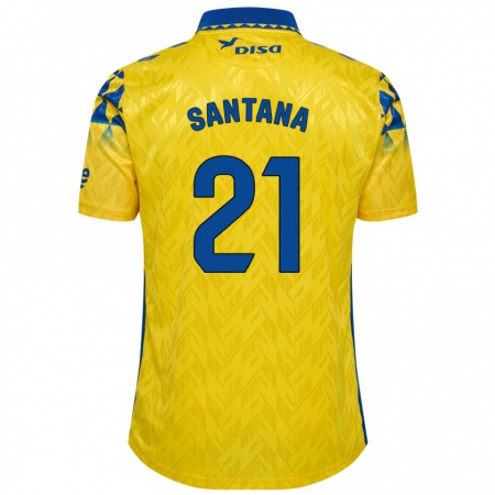 Kandiny Kinder Yadam Santana #21 Gelb Blau Heimtrikot Trikot 2024/25 T-Shirt