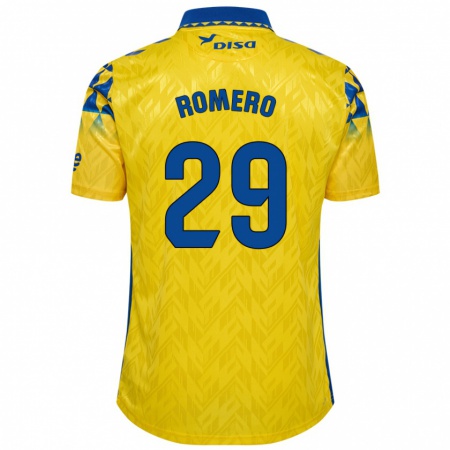 Kandiny Kinder Elías Romero #29 Gelb Blau Heimtrikot Trikot 2024/25 T-Shirt