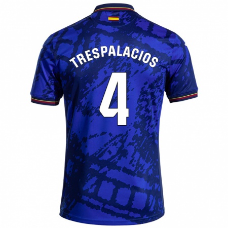 Kandiny Kinder Adrián Trespalacios #4 Dunkleres Blau Heimtrikot Trikot 2024/25 T-Shirt