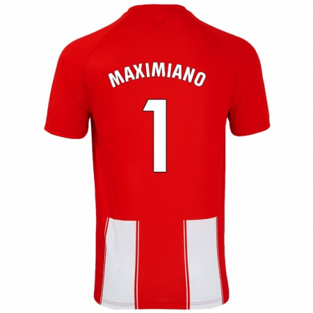 Kandiny Kinder Luís Maximiano #1 Rot Weiß Heimtrikot Trikot 2024/25 T-Shirt