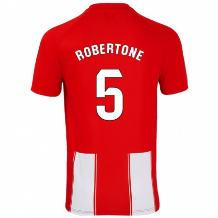 Kandiny Kinder Lucas Robertone #5 Rot Weiß Heimtrikot Trikot 2024/25 T-Shirt