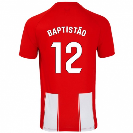 Kandiny Kinder Léo Baptistão #12 Rot Weiß Heimtrikot Trikot 2024/25 T-Shirt