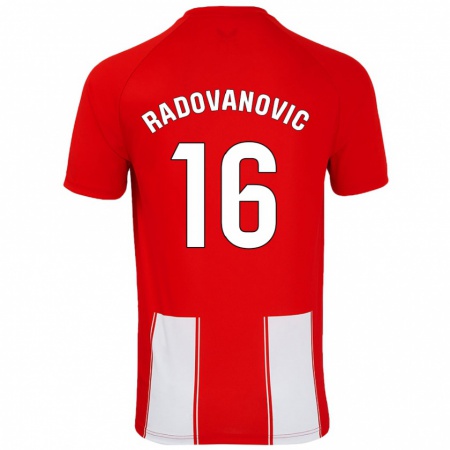 Kandiny Kinder Aleksandar Radovanovic #16 Rot Weiß Heimtrikot Trikot 2024/25 T-Shirt