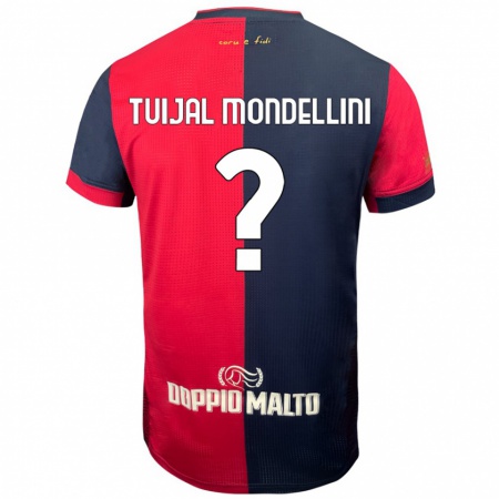 Kandiny Kinder Luca Tuijal Mondellini #0 Rot Dunkleres Blau Heimtrikot Trikot 2024/25 T-Shirt