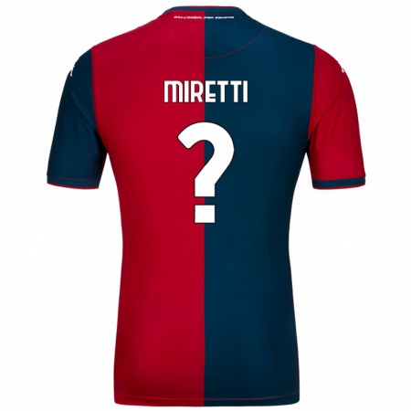 Kandiny Kinder Fabio Miretti #0 Rot Dunkelblau Heimtrikot Trikot 2024/25 T-Shirt