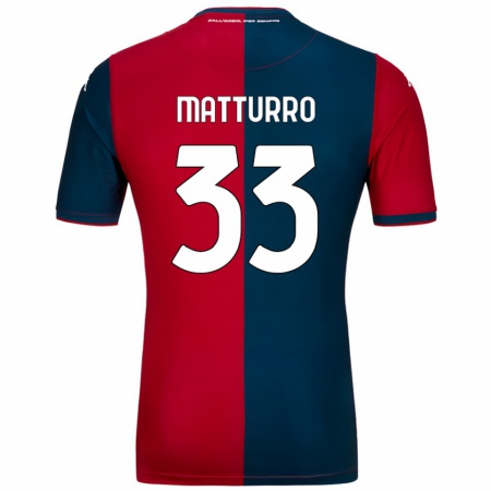 Kandiny Kinder Alan Matturro #33 Rot Dunkelblau Heimtrikot Trikot 2024/25 T-Shirt