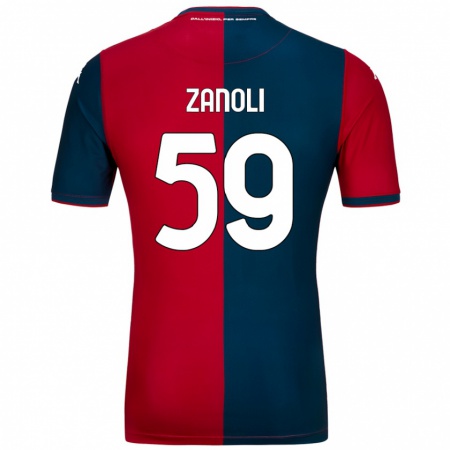 Kandiny Kinder Alessandro Zanoli #59 Rot Dunkelblau Heimtrikot Trikot 2024/25 T-Shirt