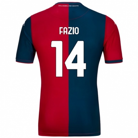 Kandiny Kinder Tommaso Fazio #14 Rot Dunkelblau Heimtrikot Trikot 2024/25 T-Shirt