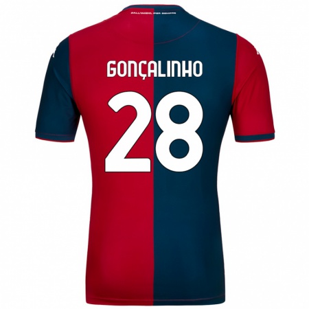 Kandiny Kinder João Gonçalinho #28 Rot Dunkelblau Heimtrikot Trikot 2024/25 T-Shirt