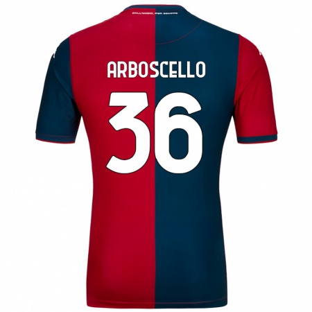 Kandiny Kinder Riccardo Arboscello #36 Rot Dunkelblau Heimtrikot Trikot 2024/25 T-Shirt