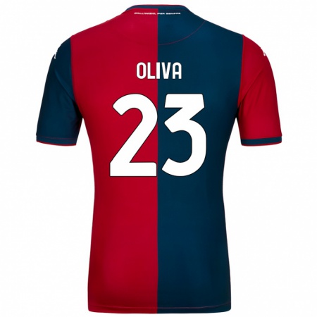 Kandiny Kinder Eleonora Oliva #23 Rot Dunkelblau Heimtrikot Trikot 2024/25 T-Shirt