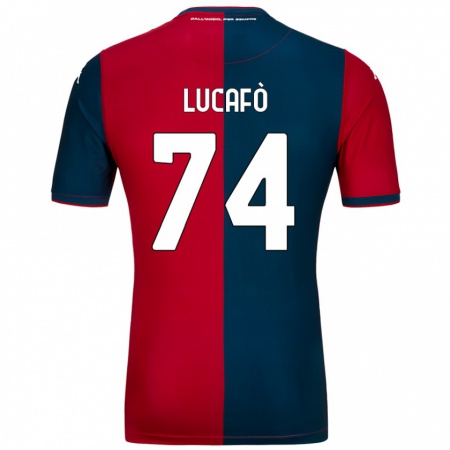 Kandiny Kinder Sara Lucafò #74 Rot Dunkelblau Heimtrikot Trikot 2024/25 T-Shirt