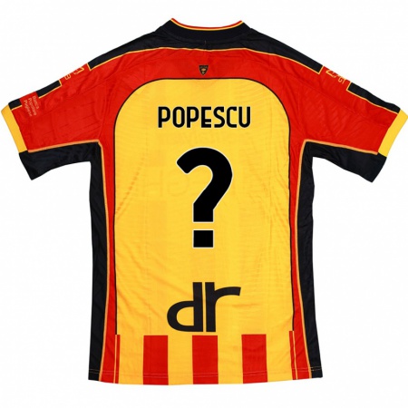 Kandiny Kinder Marco Popescu #0 Gelb Rot Heimtrikot Trikot 2024/25 T-Shirt