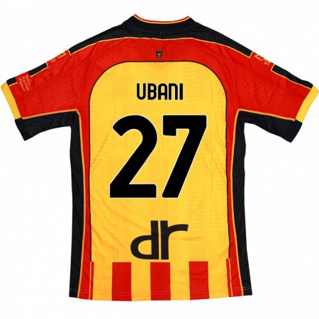 Kandiny Kinder Marlon Ubani #27 Gelb Rot Heimtrikot Trikot 2024/25 T-Shirt