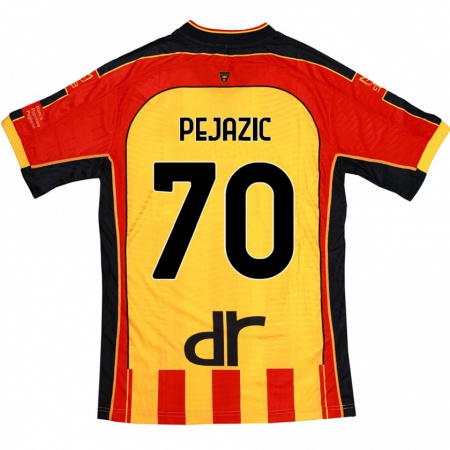 Kandiny Kinder Mario Pejazic #70 Gelb Rot Heimtrikot Trikot 2024/25 T-Shirt