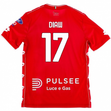 Kandiny Kinder Davide Diaw #17 Rot Weiß Heimtrikot Trikot 2024/25 T-Shirt