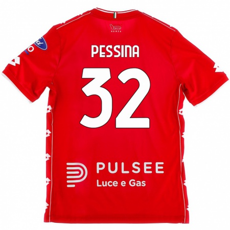 Kandiny Kinder Matteo Pessina #32 Rot Weiß Heimtrikot Trikot 2024/25 T-Shirt