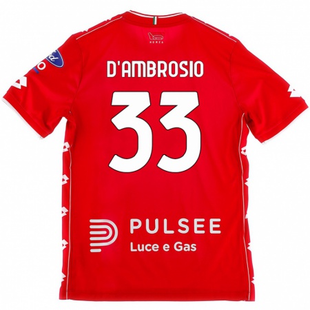 Kandiny Kinder Danilo D'ambrosio #33 Rot Weiß Heimtrikot Trikot 2024/25 T-Shirt