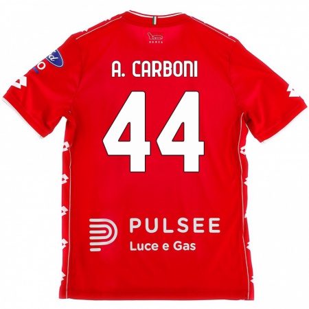 Kandiny Kinder Andrea Carboni #44 Rot Weiß Heimtrikot Trikot 2024/25 T-Shirt