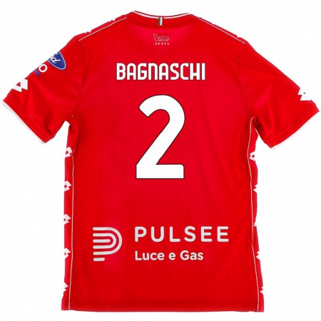 Kandiny Kinder Alessandro Bagnaschi #2 Rot Weiß Heimtrikot Trikot 2024/25 T-Shirt