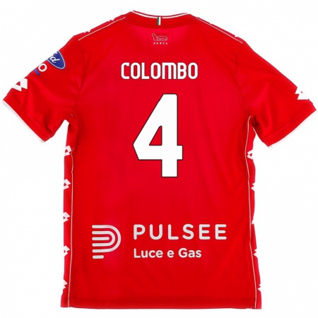 Kandiny Kinder Leonardo Colombo #4 Rot Weiß Heimtrikot Trikot 2024/25 T-Shirt