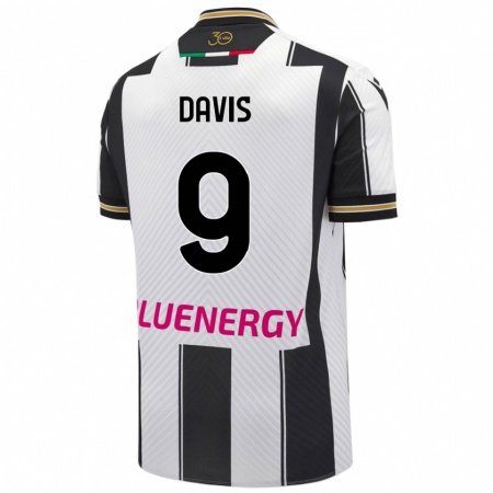 Kandiny Kinder Keinan Davis #9 Weiß Schwarz Heimtrikot Trikot 2024/25 T-Shirt